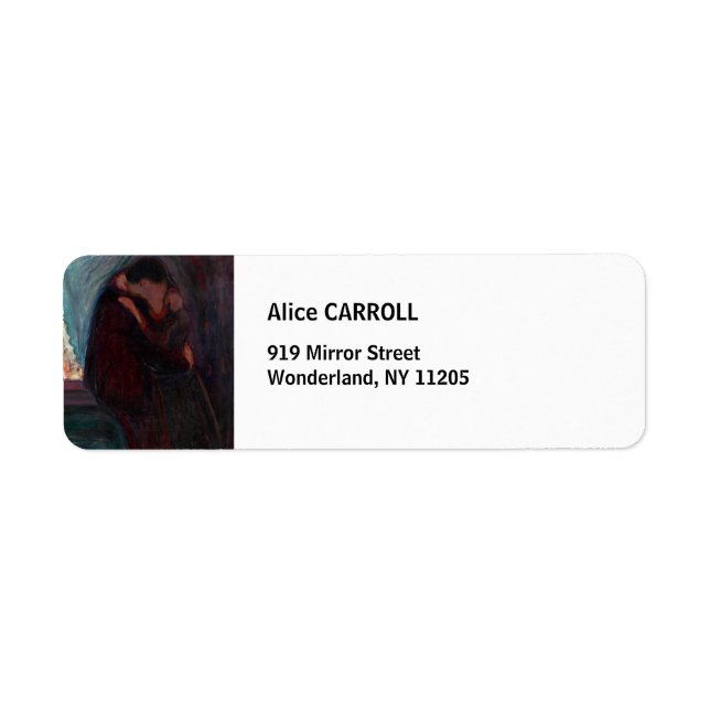 Edvard Munch - Kiss Returadress Etikett (Framsidan)