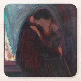 Edvard Munch - Kiss Underlägg Papper Kvadrat