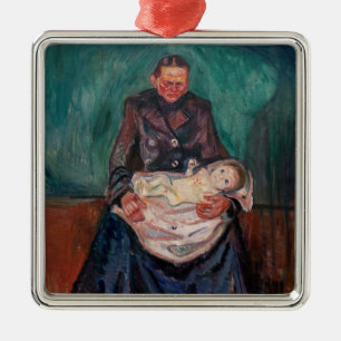 Edvard Munch - Kvinna med sjukt underordnad, arv Julgransprydnad Metall