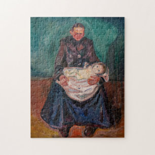 Edvard Munch - Kvinna med sjukt underordnad, arv Pussel