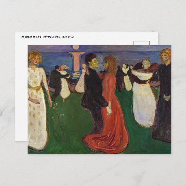 Edvard Munch - Livets dans Vykort (Fram/baksida)