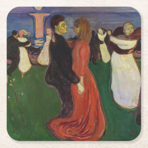 Edvard Munch - Livets härd Underlägg Papper Kvadrat