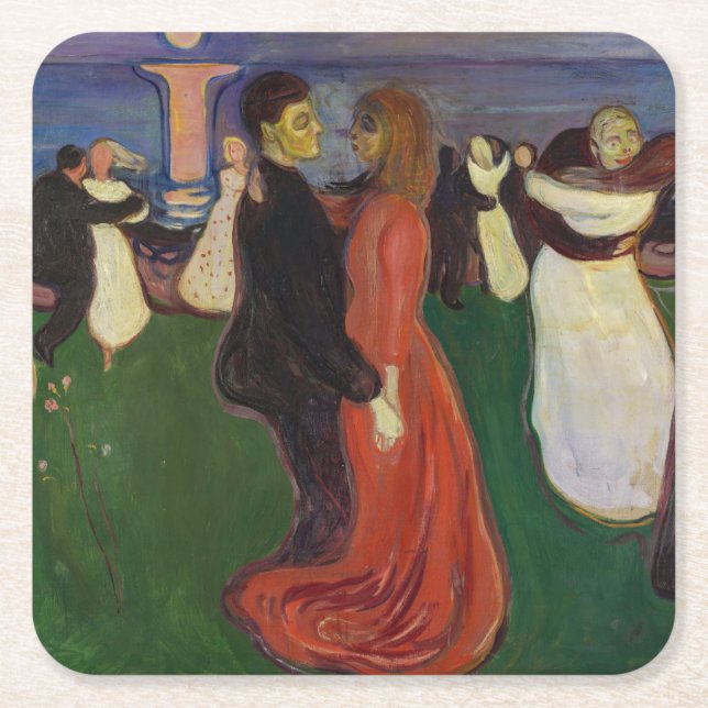 Edvard Munch - Livets härd Underlägg Papper Kvadrat (Framsidan)
