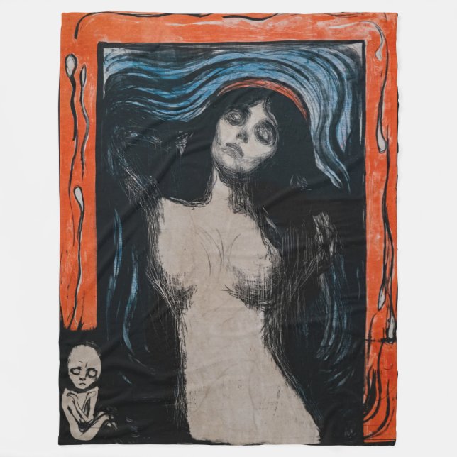 Edvard Munch - Madonna Litografi Fleecefilt (Framsidan)