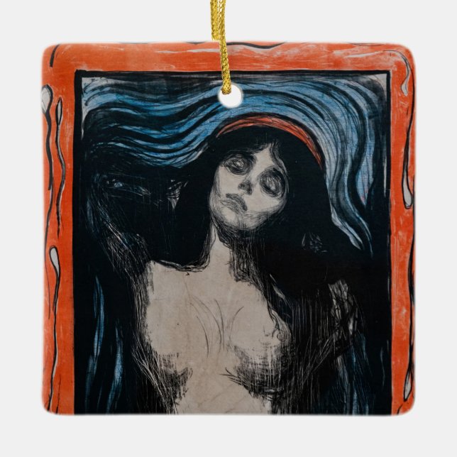 Edvard Munch - Madonna Litografi Julgransprydnad Keramik (Framsida)