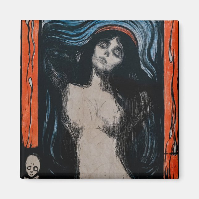 Edvard Munch - Madonna Litografi Magnet (Framsidan)