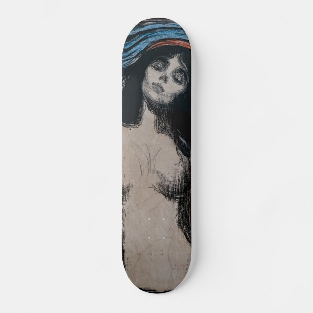 Edvard Munch - Madonna Litografi Mini Skateboard Bräda 18,5 Cm (Framsida)