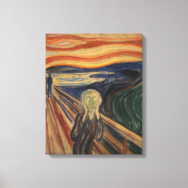 Edvard Munch målar krämen (Skrik) 1910 Canvastryck (Framsida)
