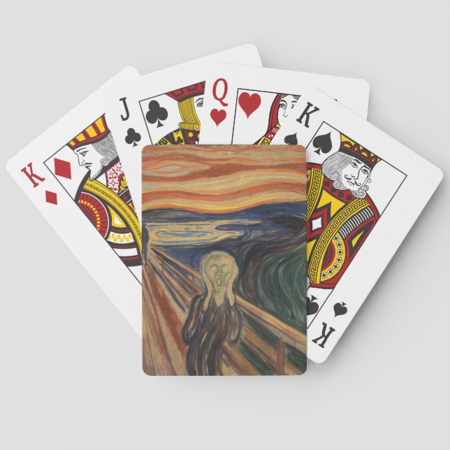 Edvard Munch målar krämen (Skrik) 1910 Casinokort (Baksidan)