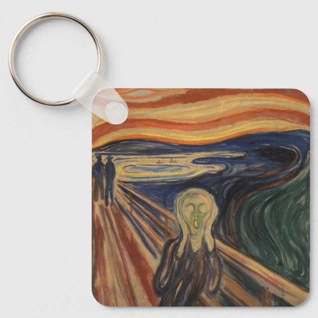 Edvard Munch målar krämen (Skrik) 1910 Nyckelring (Framsida)
