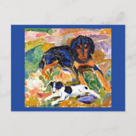 Edvard Munch, målning med två Hundar Vykort