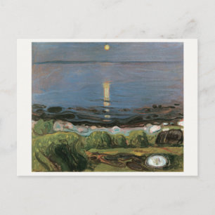 Edvard Munch-målning, sommar kväll vid stranden Vykort