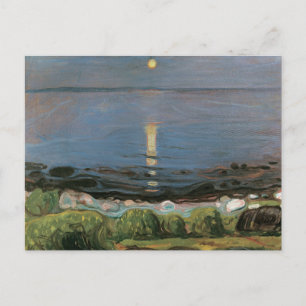 Edvard Munch-målning, sommarnatt vid stranden Vykort