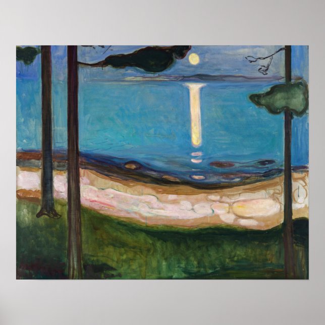 Edvard Munch - Månljus Poster (Framsidan)