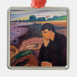Edvard Munch - Melancholy 1894 Julgransprydnad Metall