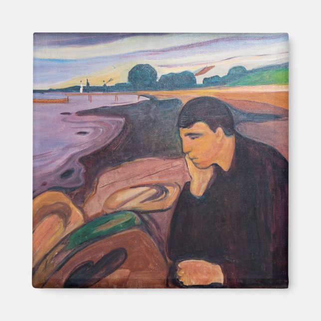 Edvard Munch - Melancholy 1894 Magnet (Framsidan)