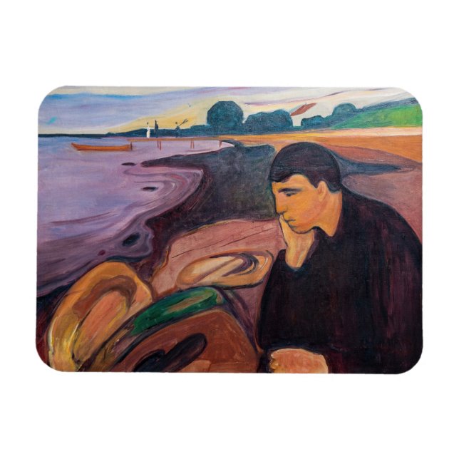 Edvard Munch - Melancholy 1894 Magnet (Horisontell)