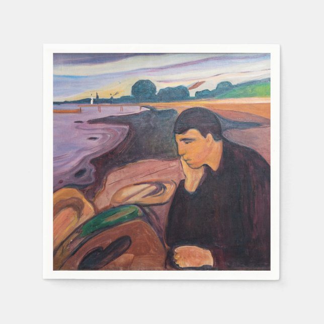 Edvard Munch - Melancholy 1894 Pappersservett (Framsidan)