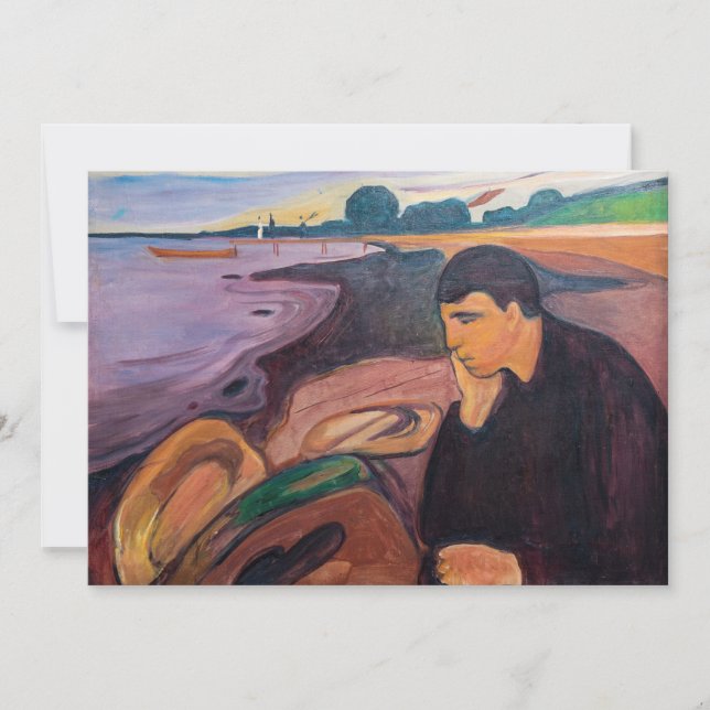 Edvard Munch - Melancholy 1894 Tack Kort (Framsida)