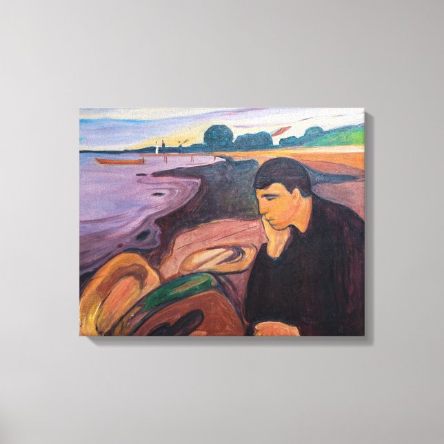 Edvard Munch - Melankoli 1894 Canvastryck (Framsida)