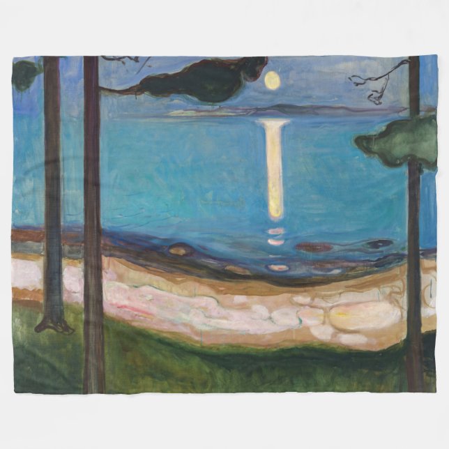 Edvard Munch - Moonlight Fleecefilt (Framsidan (Horisontell))