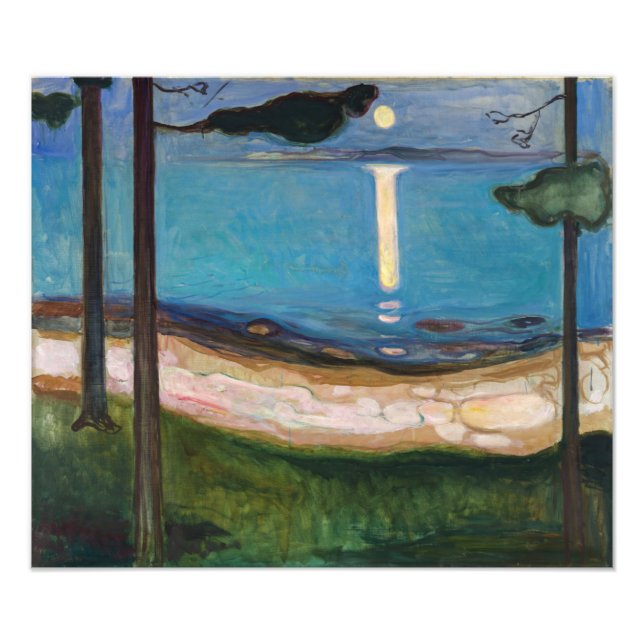 Edvard Munch - Moonlight Fototryck (Framsidan)