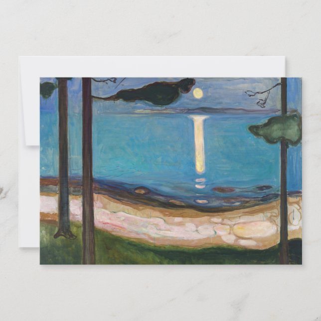 Edvard Munch - Moonlight Inbjudningar (Framsida)
