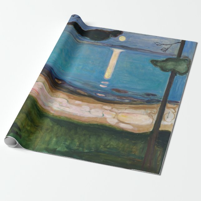 Edvard Munch - Moonlight Presentpapper (Utrullad)