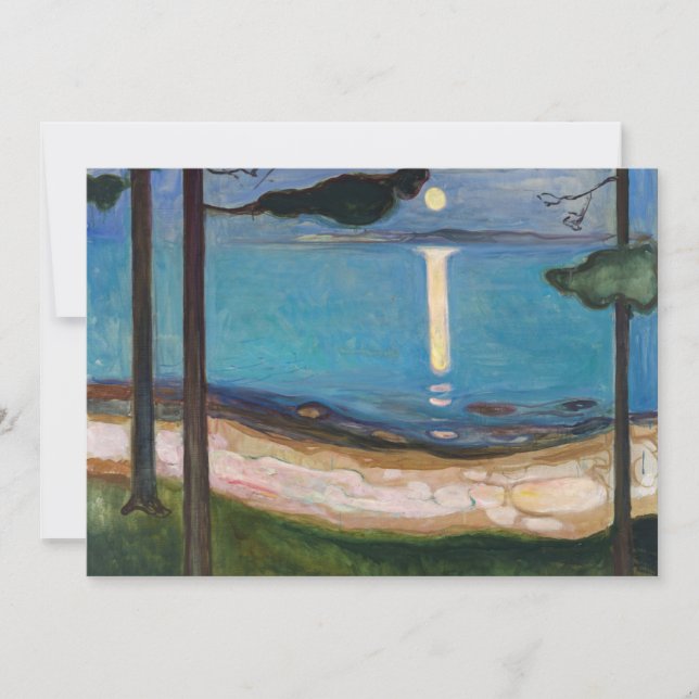 Edvard Munch - Moonlight Tack Kort (Framsida)
