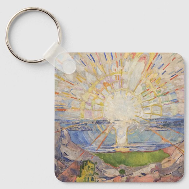Edvard Munch Mural Painting the Sol (Solen) (1911) Nyckelring (Framsida)