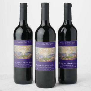 Edvard Munch Mural Painting the Sol (Solen) (1911) Vinflaska Etikett