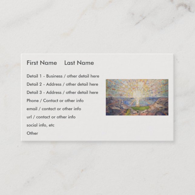 Edvard Munch Mural Painting the Sol (Solen) (1911) Visitkort (Framsida)