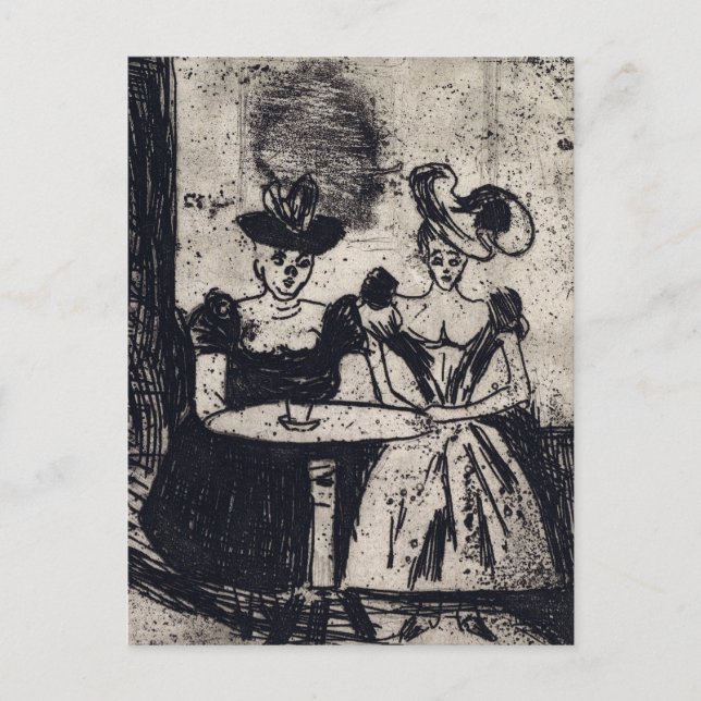 Edvard Munch Night Cafe Vykort (Framsida)