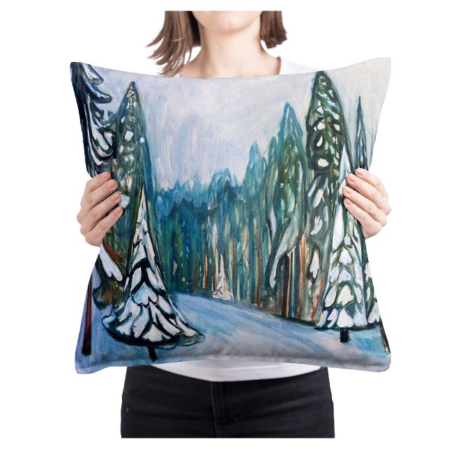Edvard Munch Nysnö, Vinterlandskap med skog Kudde (Skapare uppladdad)