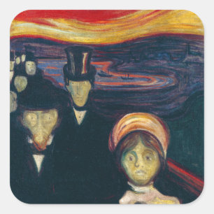 Edvard Munch - Oro Fyrkantigt Klistermärke