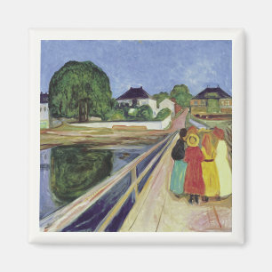 Edvard Munch Painting Girls på bryggan (c 1902) Magnet