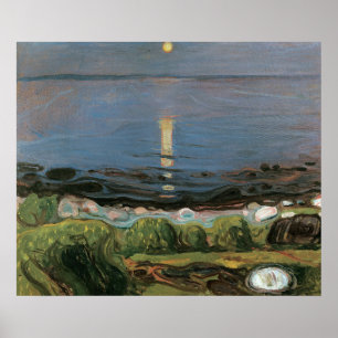 Edvard Munch Painting, Sommarnatt av persikan Poster