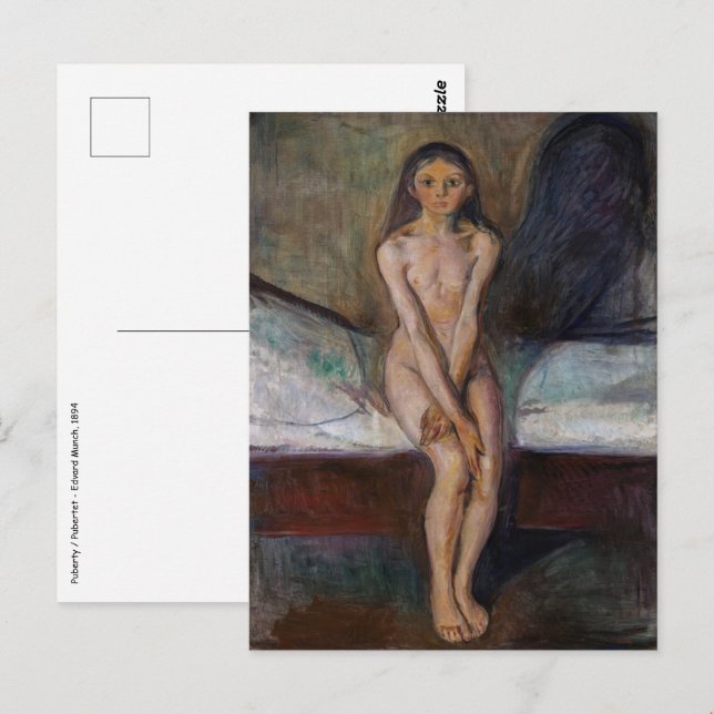 Edvard Munch - Pubertet Vykort (Fram/baksida)