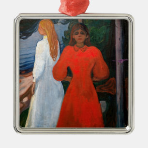 Edvard Munch - Red and White Julgransprydnad Metall