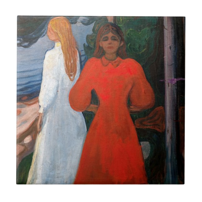 Edvard Munch - Red and White Kakelplatta (Framsidan)