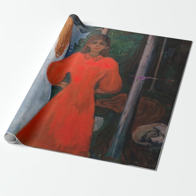 Edvard Munch - Red and White Presentpapper (Utrullad)