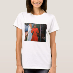 Edvard Munch - Red and White T Shirt
