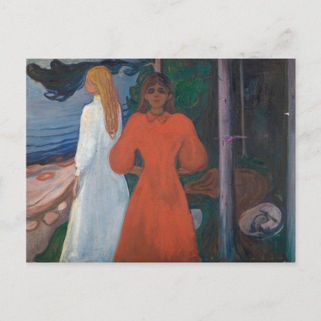 Edvard Munch - Red and White Vykort (Framsida)