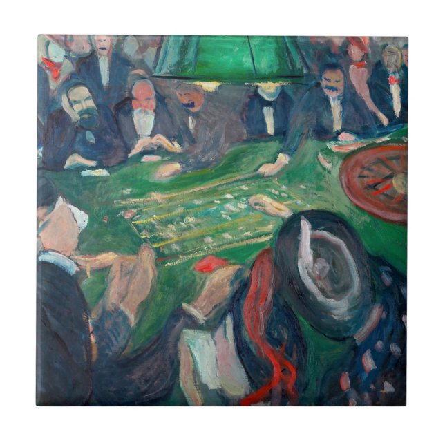 Edvard Munch - Roulette Bord i Monte Carlo Kakelplatta (Framsidan)