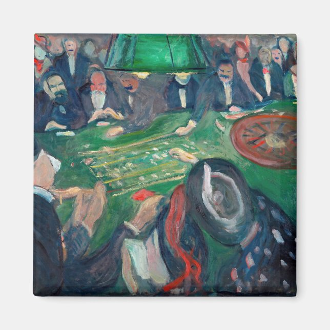 Edvard Munch - Roulette Bord i Monte Carlo Magnet (Framsidan)