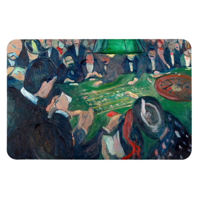 Edvard Munch - Roulette Bord i Monte Carlo Magnet (Horisontell)