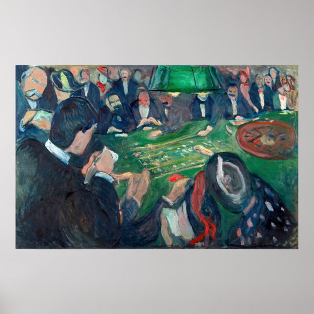 Edvard Munch - Roulette Bord i Monte Carlo Poster (Framsidan)