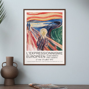 Edvard Munch, Sällsyntet Skräm Art Exhibition Skri Poster