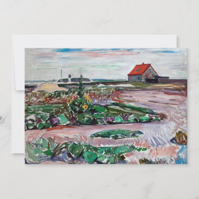 Edvard Munch - Seashore. Liggande nära Lubeck Inbjudningar (Framsida)