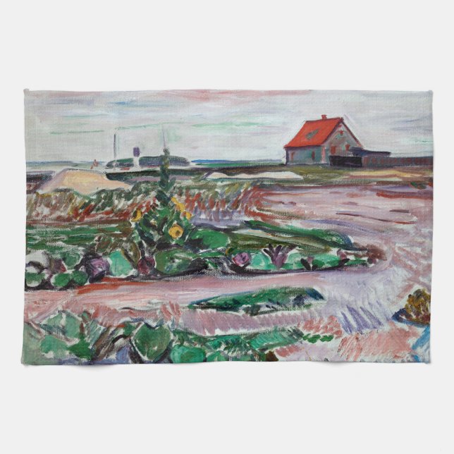 Edvard Munch - Seashore. Liggande nära Lubeck Kökshandduk (Horisontell)
